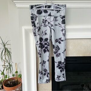 Athleta High Rise Magnolia Chaturanga Capri Leggings in Slate Grey Heather.